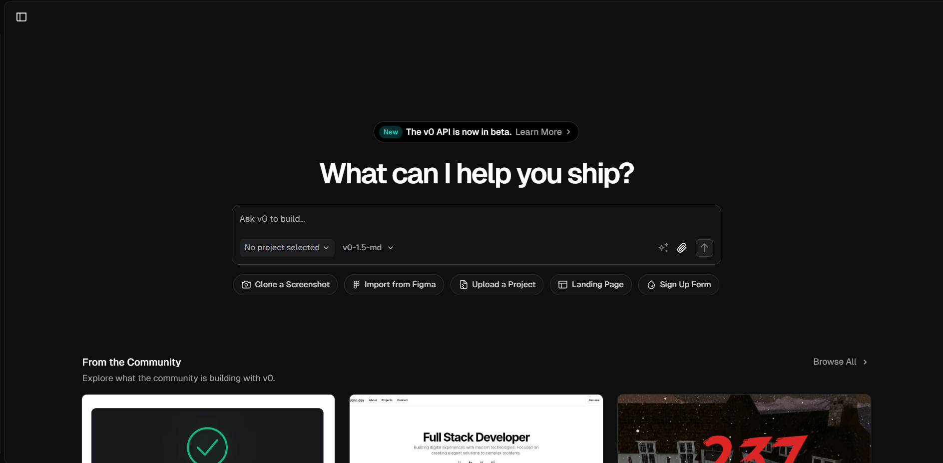 v0 screenshot