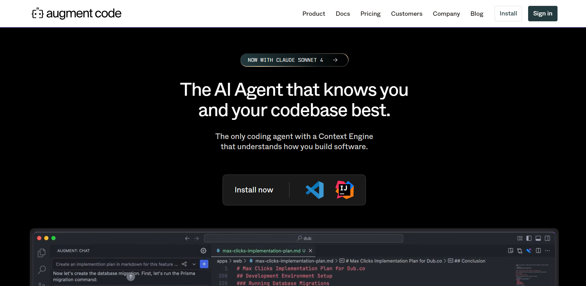 augment code screenshot