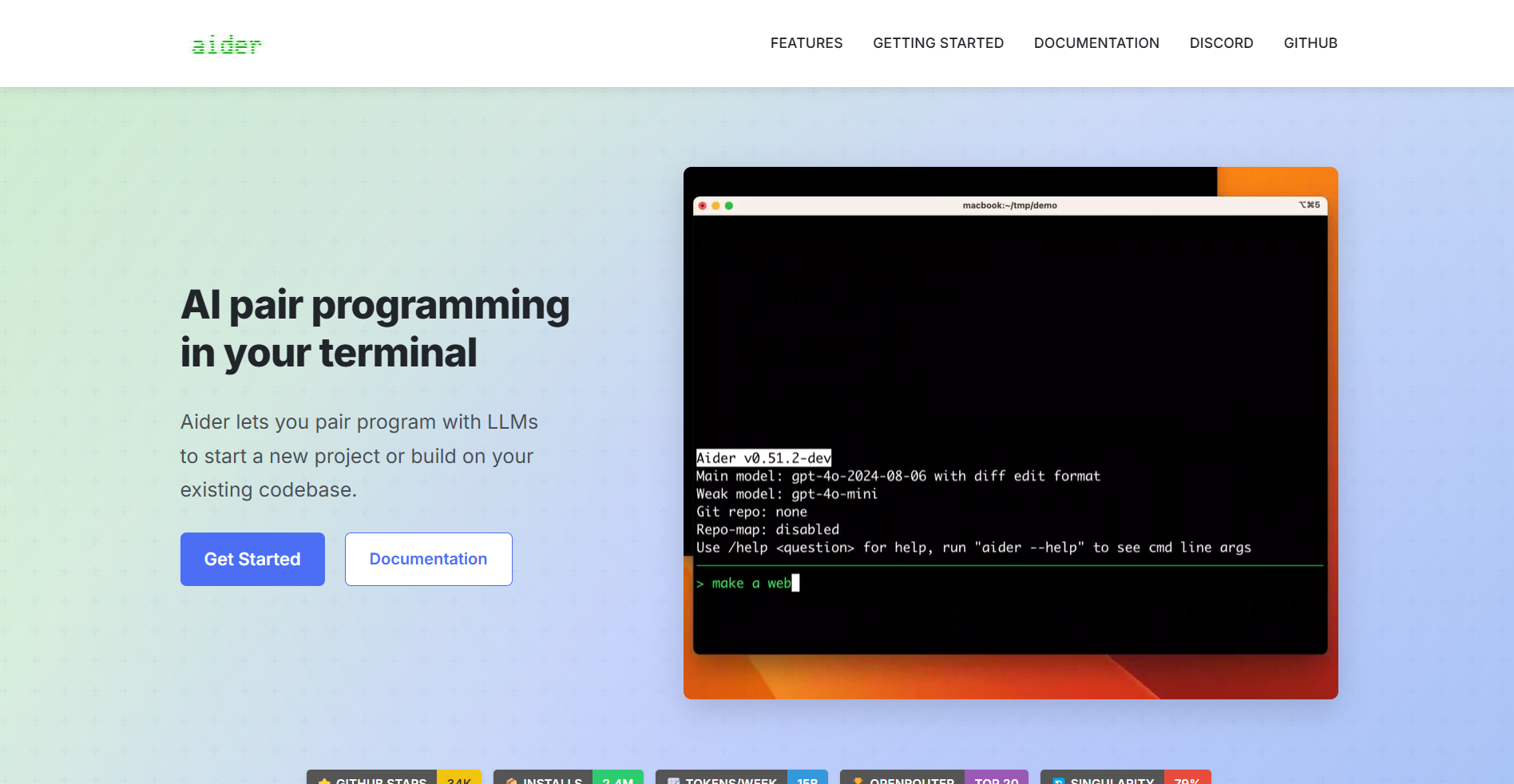 Aider screenshot