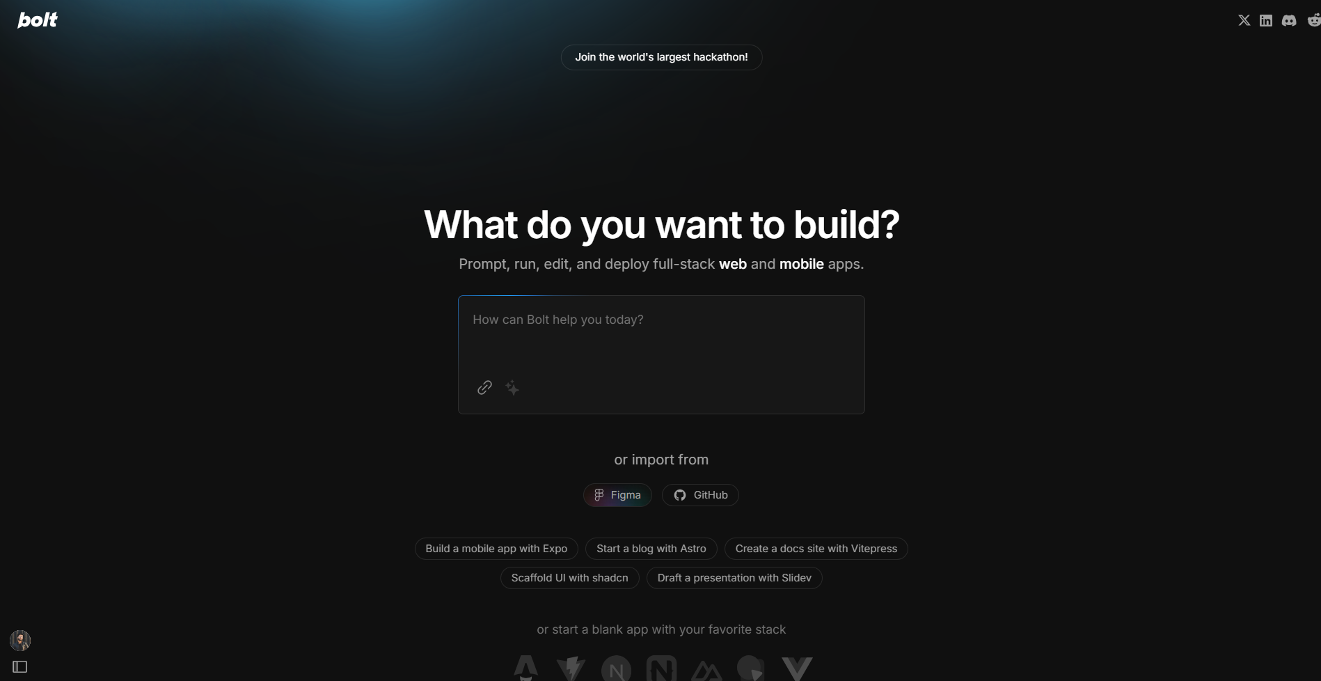 bolt.new screenshot