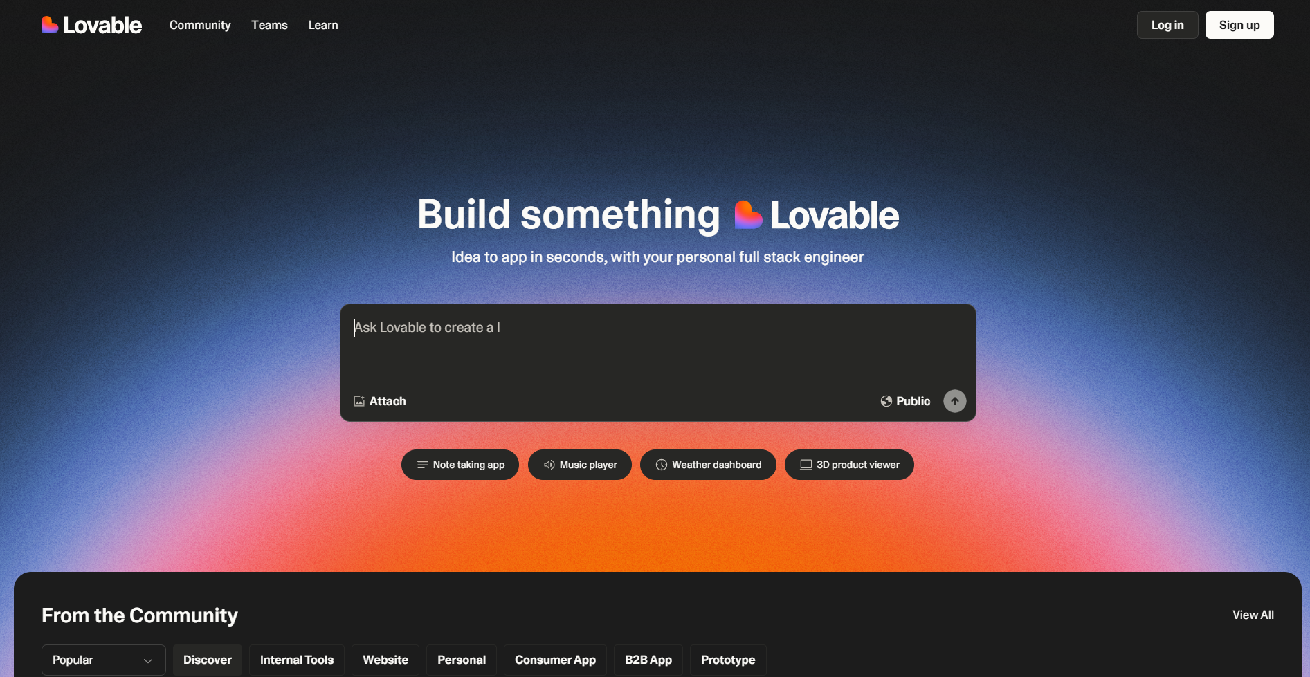 Lovable screenshot